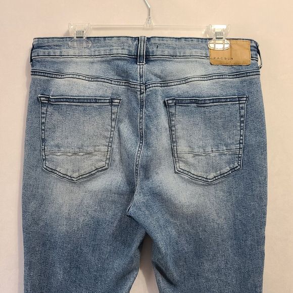PacSun Slim Jeans Men's Size 33x32 Straight Leg Blue denim - Picture 6 of 13